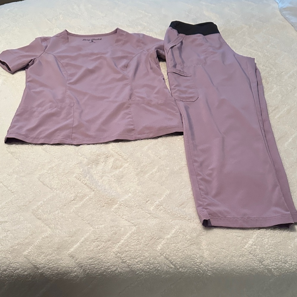 Easy Stretch Purple Scrub Set